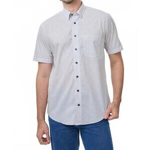 NEW LEO CHEVALIER short sleeve sport shirt in multi dot print